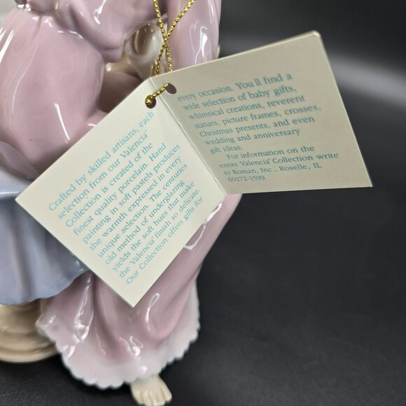 Porcelain Figurine Mother Holding Baby In Pink Dress Valencia NWT JJ3904 - Picture 11 of 12